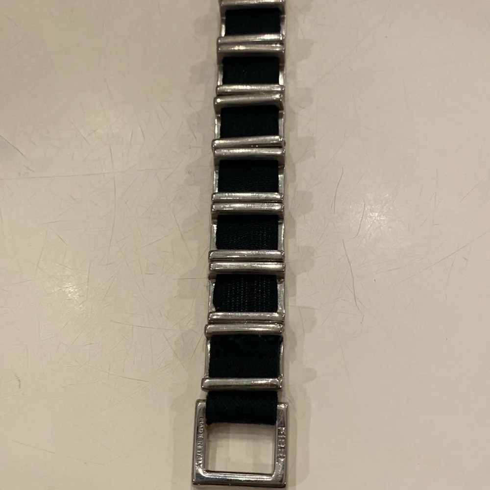 Fibel Italian‎ Belt.  Silver and Black.
